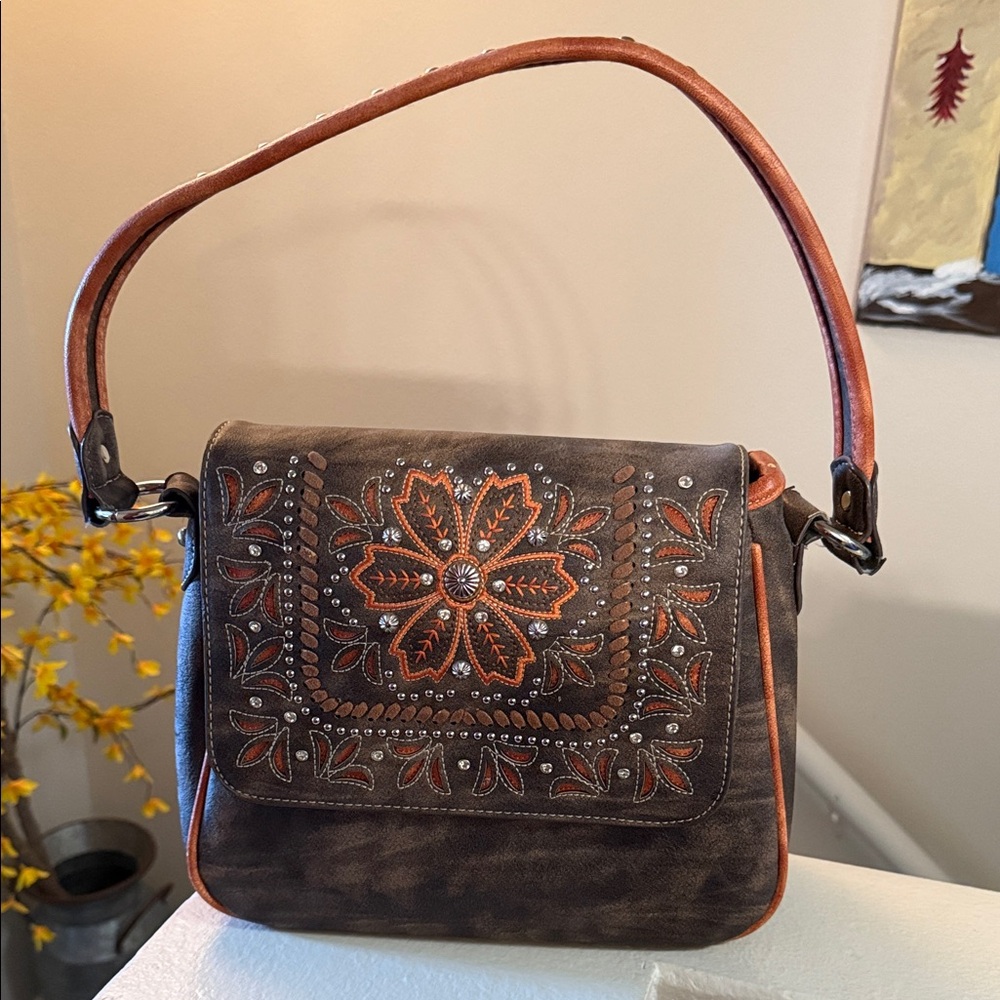 Montana West Floral Embroidered Shoulder Bag